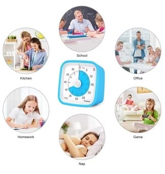 Blå Visuell Timer 60min - Klassrum Skola för Barn