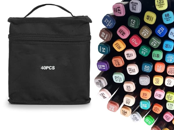 Oplev Touch sæt med 40 tuschpenne med etui - Perfekt til kunstneren i dig!