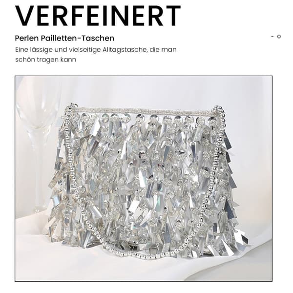 (Silver) Damväska med glitterpaljetter, aftonclutch
