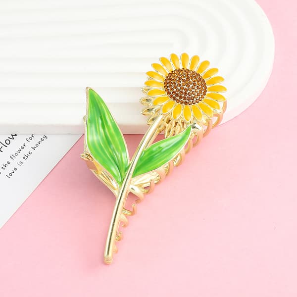 Solrosformade hårklämmor, delikat design, klämmor till