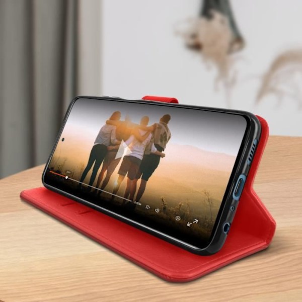 Etui för Samsung Galaxy A52 - Chesterfield - Röd - Skydd - Kreditkortshållare - Videostöd Röd