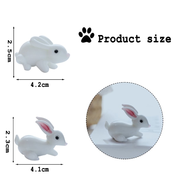 2 st Glaspåskkaniner, Vårfågelpåskkanin Dekorationsstaty, Glasdjurskulptur Bord Heminredning