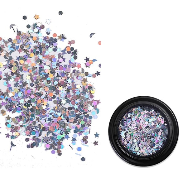 300 nageldekor paljetter mini måne stjärnor mix