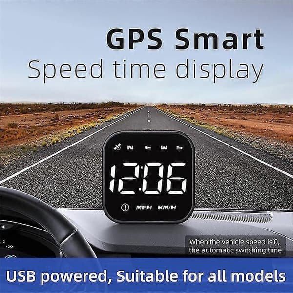 Hud Bilmätare Bord Hastighetslarm Gps -up Display Auto Elektroniska Tillbehör Passar Alla