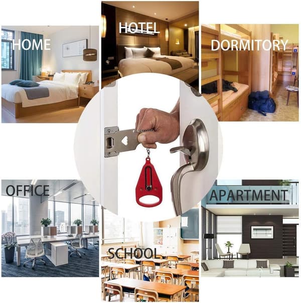 Bärbart dörrlås, reselås, AirBNB-lås, skollås