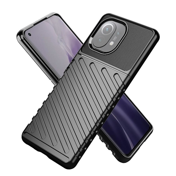 Xiaomi Mi 11 - Twill Textur Skal - Svart Black Svart