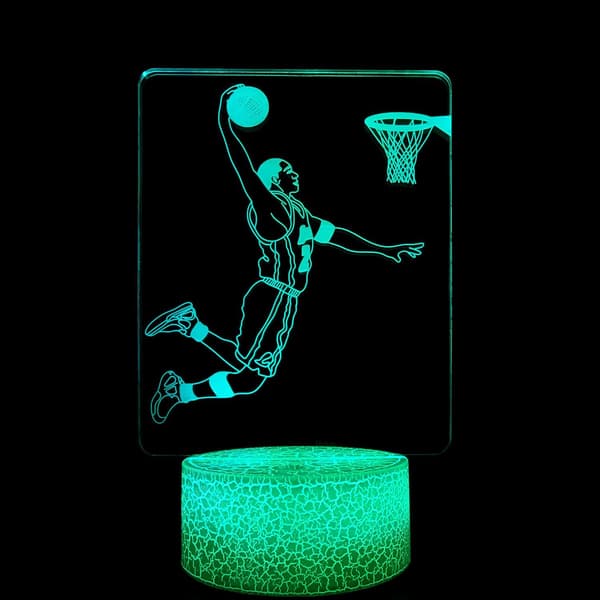 3D Natlys Illusion LED Bordlampe Berøringskontrol 7 Farveskift