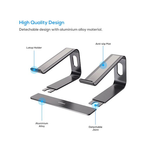 Laptopställ för Skrivbord, Konstruktion i Aluminiumlegering Höjer Din Enhet med 15 cm, Värmeavledningsdesign med Enkel Installation för 10-15,6 Tum