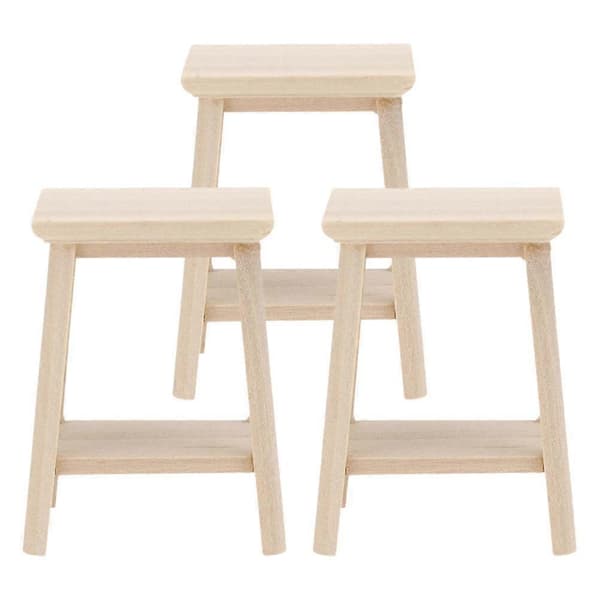 3 st dockhus miniatyrmöbler liten träpall modell trädisplay minipall dockhustillbehör