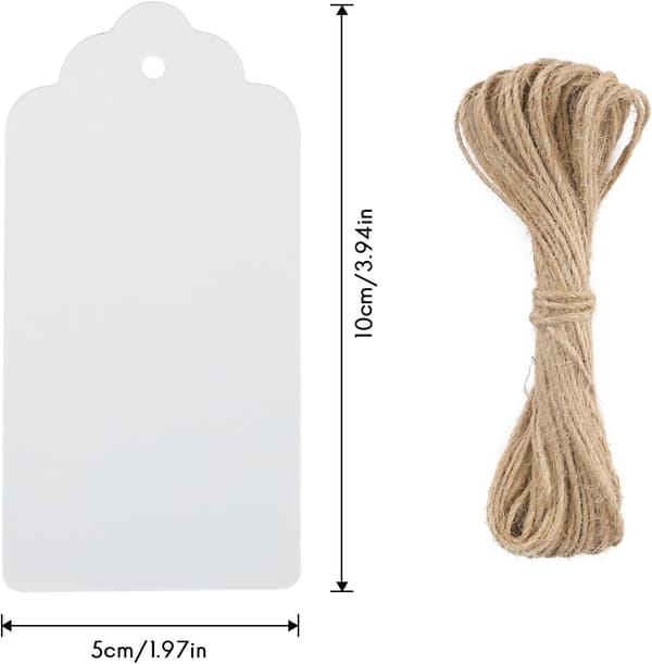 100 STK Kraftpapirmerker, Gavelapper Bagasjelapper - Tomme lapper for