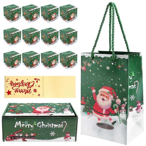 Julsparbösseset Presentförpackning för kontantpresent (grön 12 st)