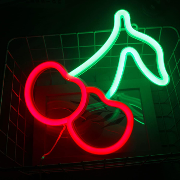 Körsbärs Neonljus för Sovrum Neon Skyltar Röd Grön Led Neon Vägg