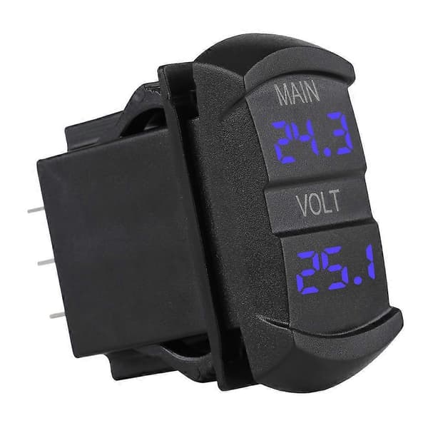 Bil DC 10V-60V Blå LED Digital Dobbelt Voltmeter Universal til Pickup RV ATV Batteri