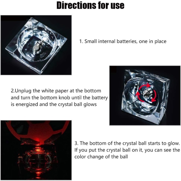 Kristallkula med lamphållare 3D lasergraverad dekorativ kula