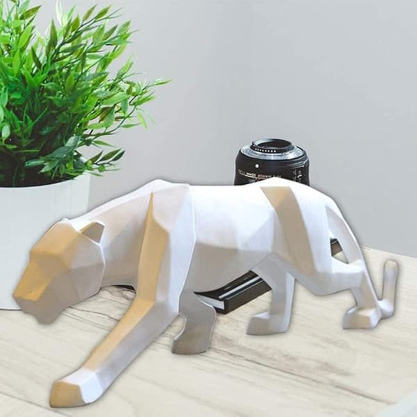 Panter Skulptur Ornament, Panter Skulptur/Staty Modern Geom