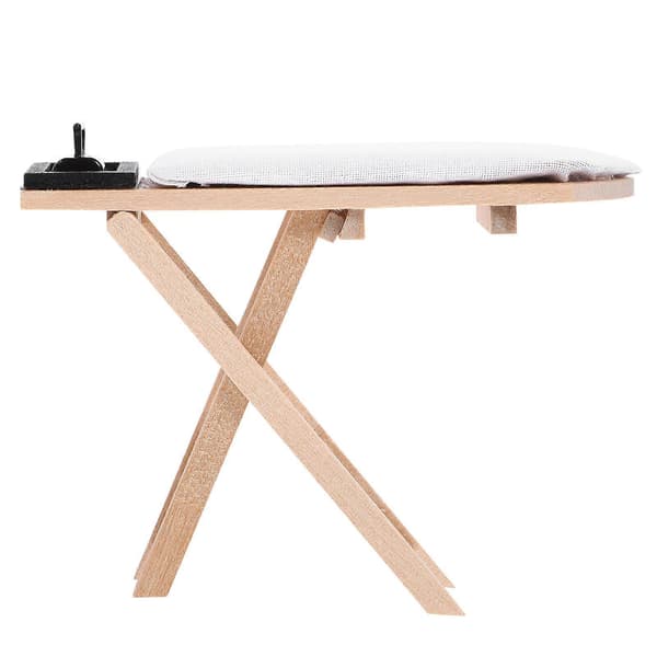 1 sæt miniature strygebordssæt mini møbler strygebord model legetøj minihus strygejern