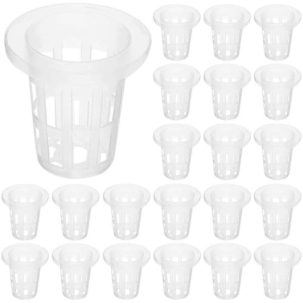 100 stk. hydroponiske netpotter kurve til hydroponik, rillede netkopper, genanvendelige plastiknetpotter