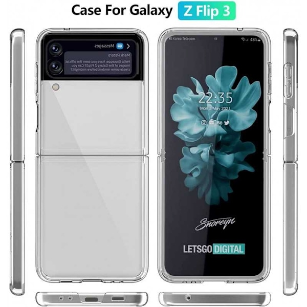 Samsung Z Flip 3 5G Stötdämpande Skal Simple Transparent