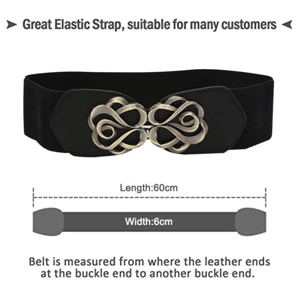 Stretchig elastisk midja Cinch-bälte Rostyp dubbelspänne black 8caf | black  | Fyndiq