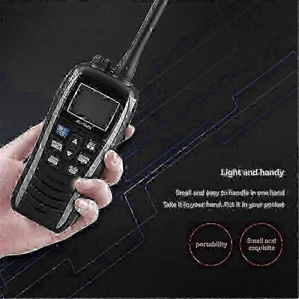 IC-M25 VHF Marinradio Vanntett Transceiver Flyter I Vann, -Svart-