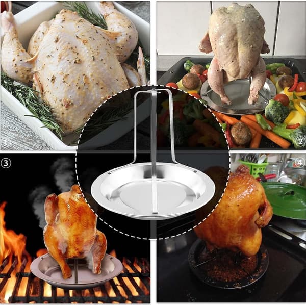 2 stk. Rotisserie til øl i rustfrit stål, lodret foldbart rotisserie