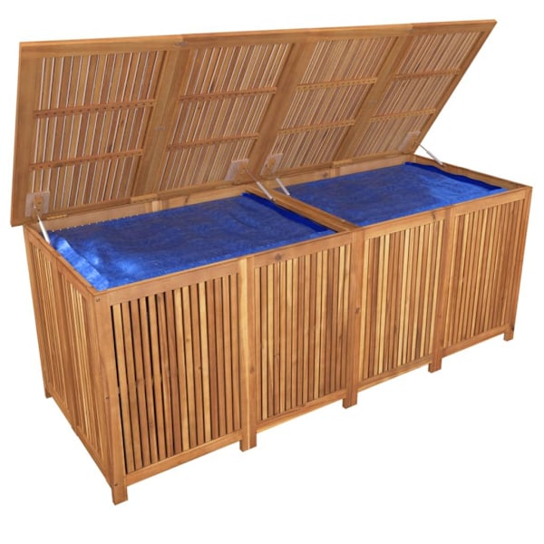 vidaXL Dynbox med hjul 200x80x75 cm massivt akaciaträ Brun