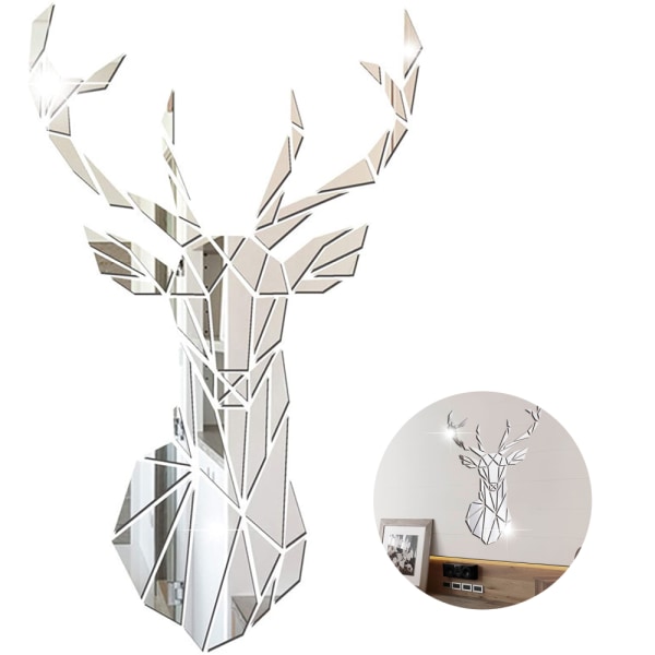DIY Modern Deer Mirror Wall Stickers 3D Akryl Wall Stickers