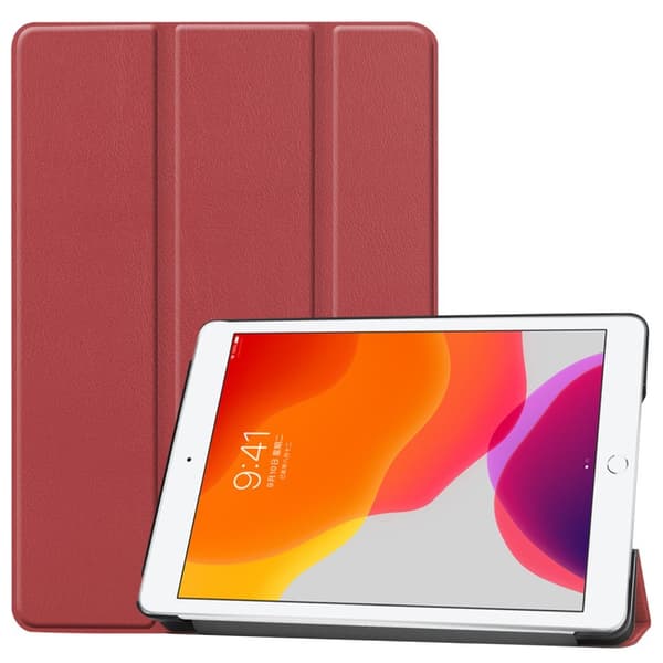 iPad 10.2, Slank passform, trefold, etui, Vinrød, Rød