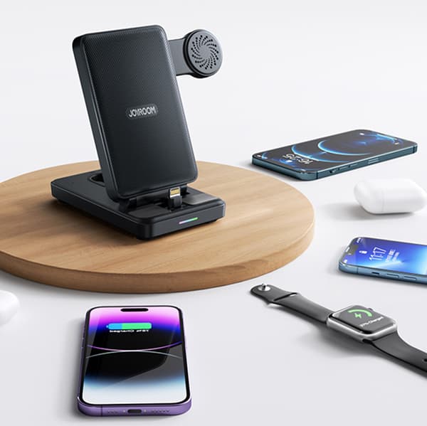 Joyroom JR-WQS02 4-i-1 Foldable Charging Station for iPhone/ A