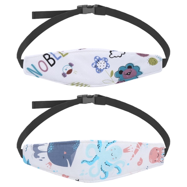 Mjukt Material Baby Huvudstöd Band, Andningsbart Bekvämt Nackstöd med Härlig Design för Barns Säkerhet och Komfort (2 Stycken)