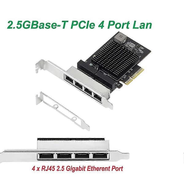Iocrest 2.5g 4 Port Pcie Rj45 Lan 10/100/1000/2500mbps Rtl8125b Chip Quad Server 2.5 Gigabit Ether