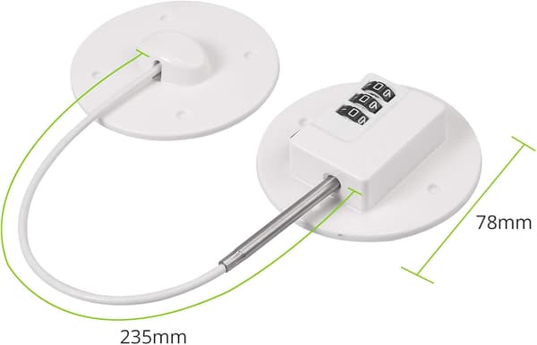 2 st Kylskåpslås PVC Kodlås Kylskåpslås 235mm / 9.3'' PV Cabl