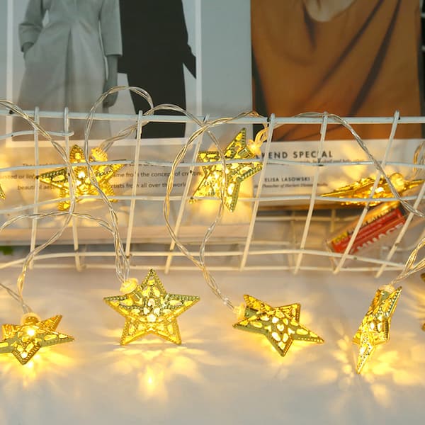Tieyi Star, LED lyslenke - 2 meter lang, 10 lys [to batteribokser]