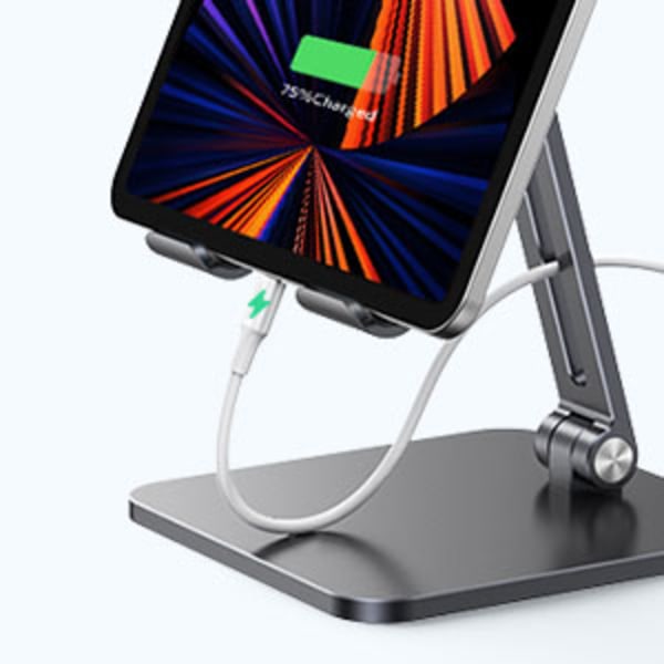 Roterbart Fäste för Enheter upp till 12,9 tum, Vikbar Design Stabil Visningsplattform för iPad Air Pro Mini Surface Go Nintendo Switch