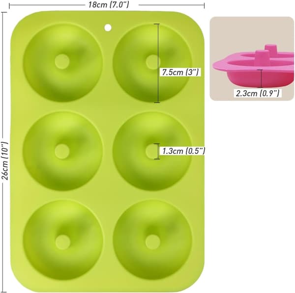 4 pakker 6-huls non-stick silikone doughnutforme til doughnuts, bagels