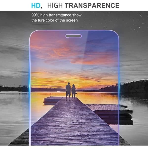 Härdat Glas, UV-Skydd, Blått Ljusfilter, Transparent, 2-PACK