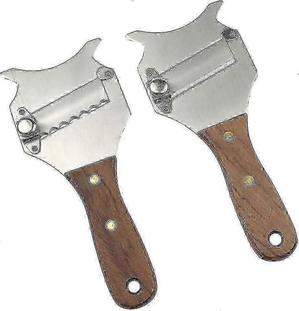 Trøffelkutter, 2 deler, justerbar bølgete og rett bladkutter, trehåndtak, ostekutter for grønnsaker, hvitløk, sopp