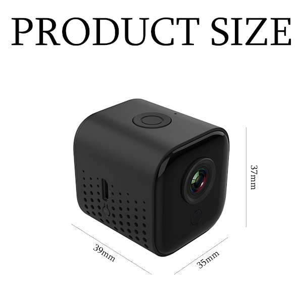 Mini Kamera för Inomhus- och Utomhussäkerhet, WiFi Videokamera med Smart Rörelsedetektering, Tydlig Realtidsvideo för Vardagsrum, Trädgård, Kontor, Butik
