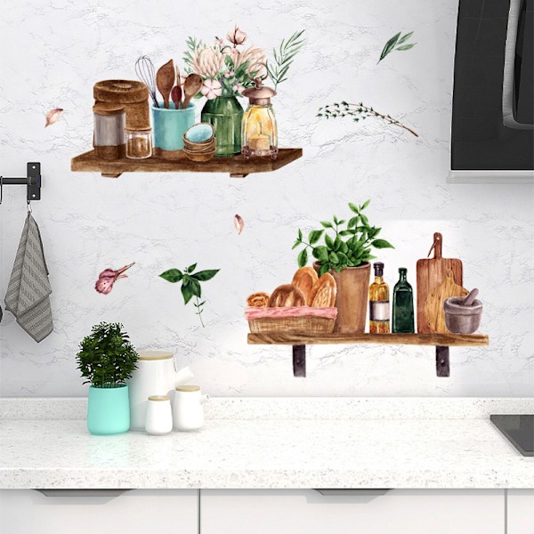 Set med 2 Köksblommiga Servis Mönster Matrum Layout Avtagbar
