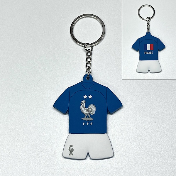 Gos- Football Club World Cup National Team Emblem PVC Mini Jersey Keychain France France