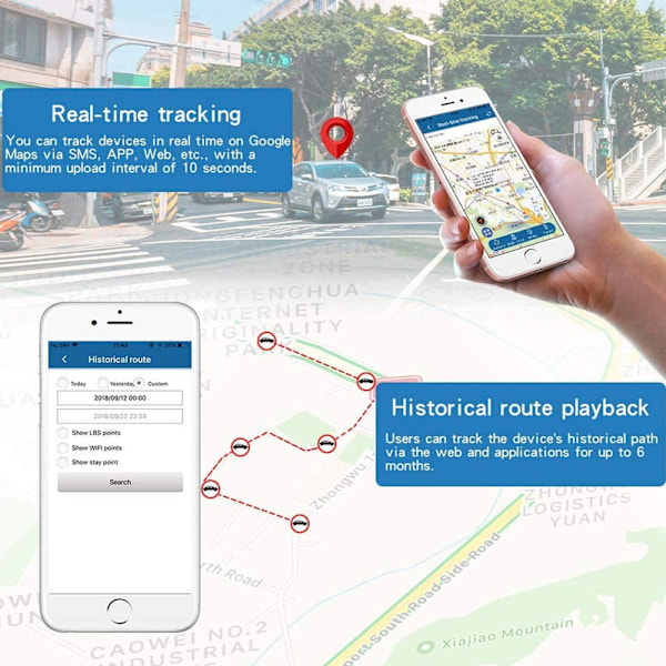 Smart GPS-sökare för fordonsspårning, exakt positionering för hyrbilar, lastbilar, motorcyklar, frysar, båtar med magnetisk GPS-tracker