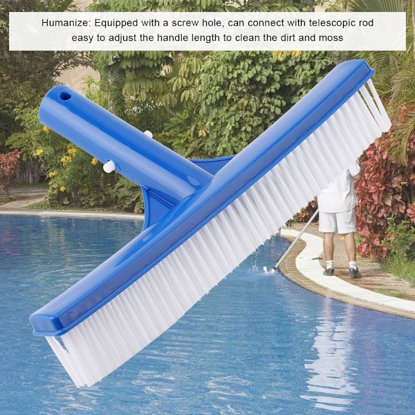 Swimming Pool Maintenance Hero, Kraftig Poolborste med Bred Svepyta, Deluxe Väggborste med Aluminiumtopp, Högdensitets Nylonborst,