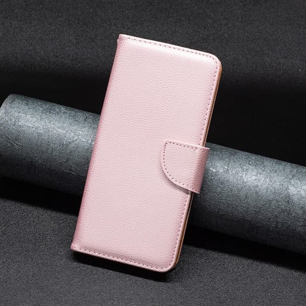 Samsung A33 5G, Premium Litchi, Plånbok, Roséguld
