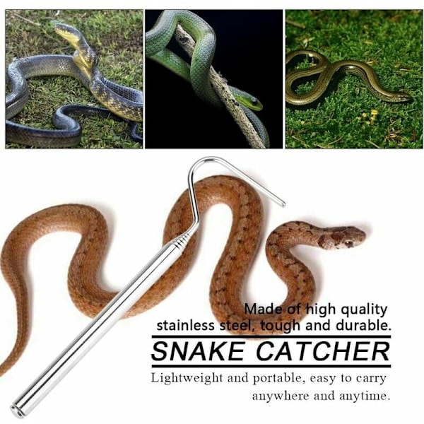 Dubbing Hooks Verktyg, Förlängningsbar Ormfångare i Rostfritt Stål, Ergonomisk Design för Enkel och Säker Reptilhantering, Lättviktig och Portabel