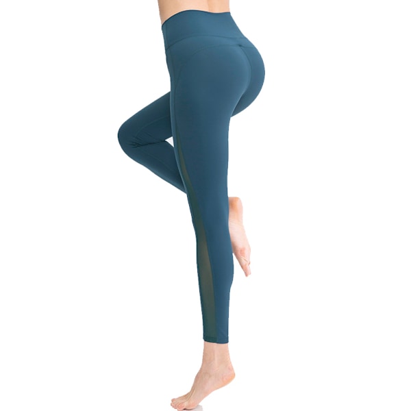 YOGA Dam Workout Leggings - Hög Midja Yoga Tight Pants - Blå