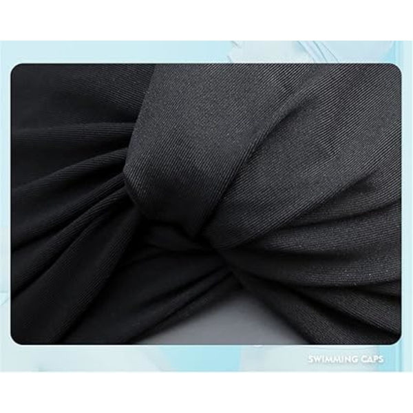 1 stk Dame Pleated Langt Hår Svømmehette - Dame Elastisk Svøm