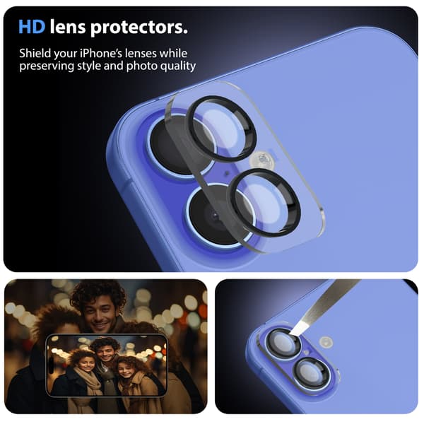 iPhone 16 Pro Screen Protector, Lens Protector, Tempered Glass, 6.3 inch, Bubble and Dust Free 16 Pro