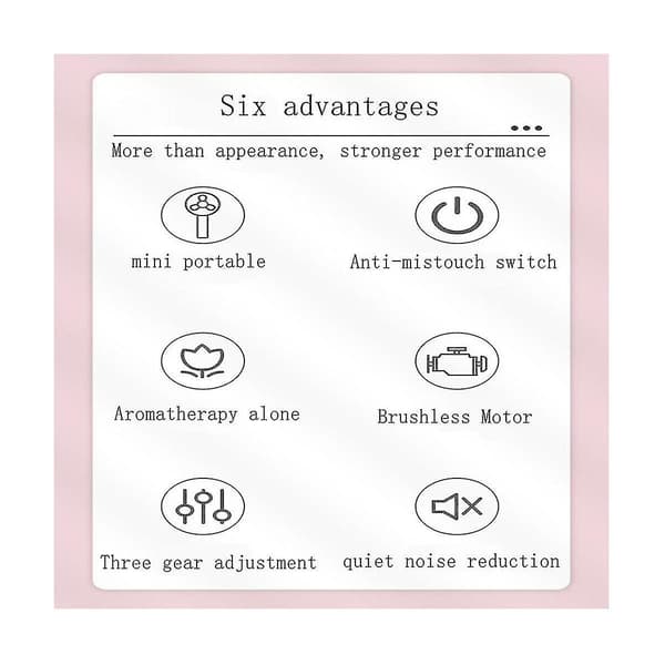Håndholdt Mini Vifte Kjølig Aromaterapi Liten Vifte Innebygd Aromaterapi USB-Lading Stille Liten Vifte W