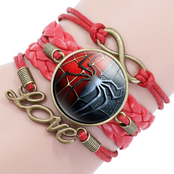 Spiderman-inspirerat flätat retroarmband - 12090702