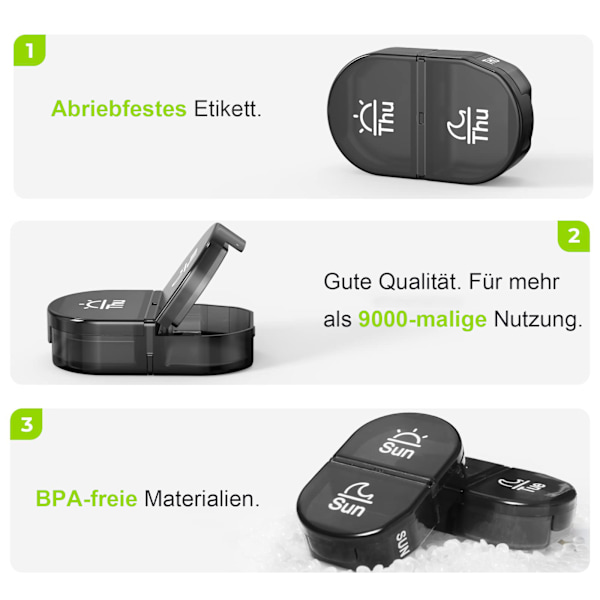 BPA-fri Pillerorganisatör, 3D-tryck för Hållbarhet, Portabla Dubbla Skydd Pilleraskar för Daglig Användning (2.87 x 4.06 x 1.24 cm)
